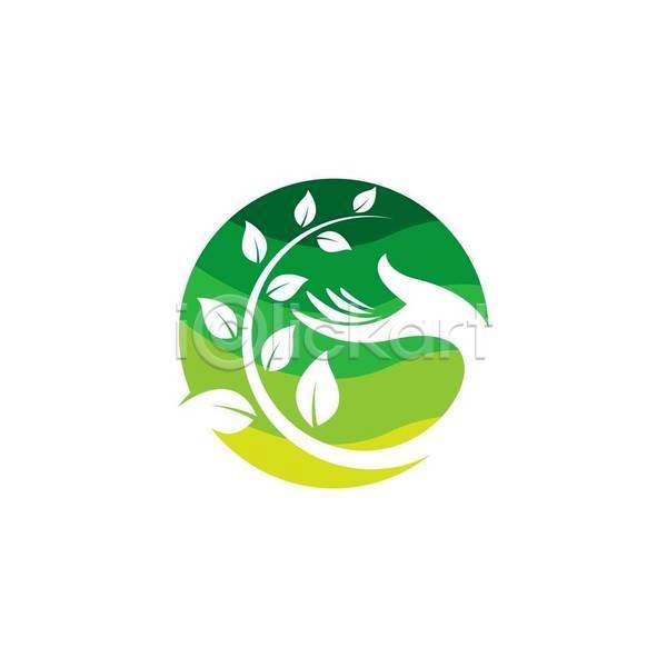사람없음 EPS 그린아이콘 아이콘 일러스트 해외이미지 나무 심볼 에코 원형 잎 초록색 친환경