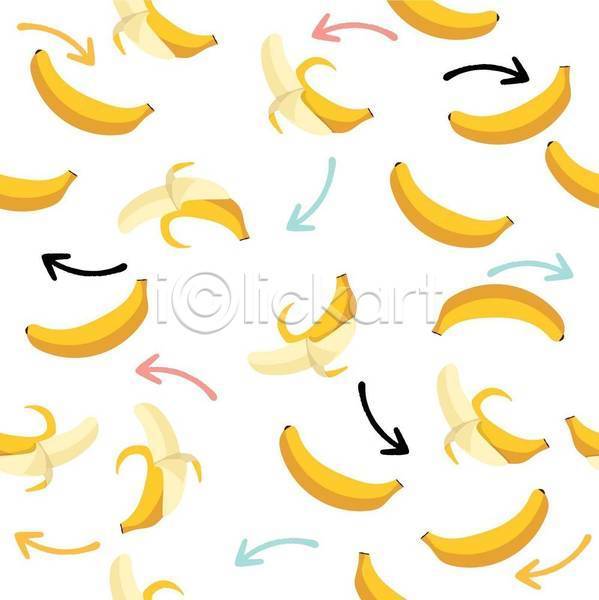 사람없음 EPS 일러스트 해외이미지 디자인 바나나 여러개 패턴 패턴백그라운드 화살표