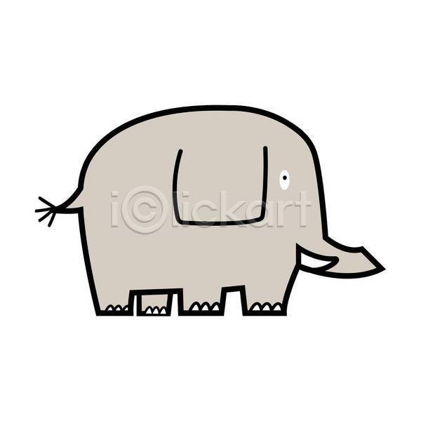 사람없음 EPS 일러스트 해외이미지 코끼리 한마리