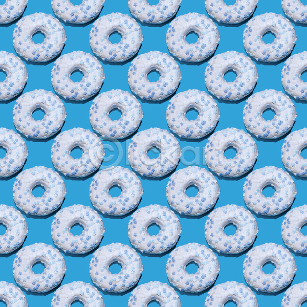 사람없음 JPG 포토 해외이미지 가득함 도넛 백그라운드 파란색 패턴 패턴백그라운드 흰색