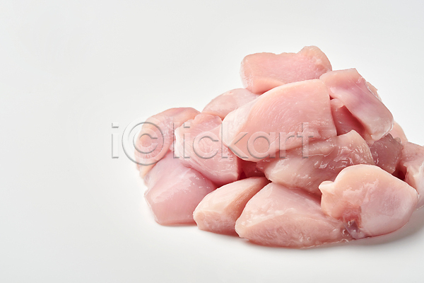 사람없음 JPG 근접촬영 포토 닭가슴살 닭고기 부위 생고기 슬라이스 실내 흰배경