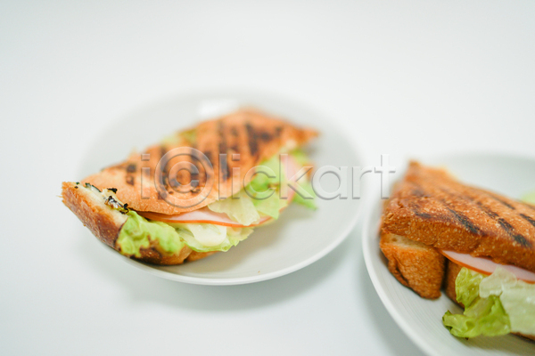 사람없음 JPG 포토 해외이미지 공백 빵 상추 샌드위치 아침식사 요리 음식 토스트 햄
