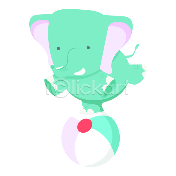 사람없음 JPG 포토 해외이미지 공 디자인 민트색 코끼리