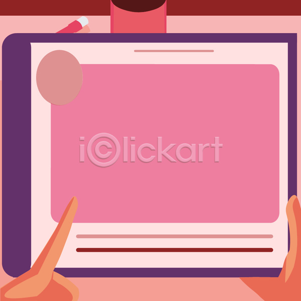신체부위 JPG 포토 해외이미지 가리킴 들기 디자인 백그라운드 분홍색 비즈니스 손가락 카피스페이스 태블릿 프레임