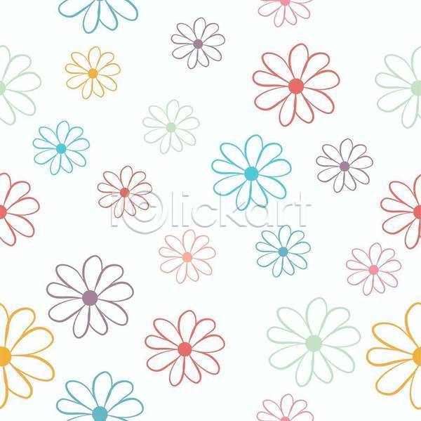 사람없음 EPS 일러스트 해외이미지 꽃 꽃무늬 디자인 컬러풀 패턴 패턴백그라운드