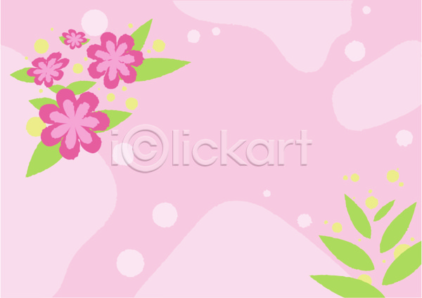 사람없음 JPG 일러스트 해외이미지 꽃 꽃프레임 분홍색 얼룩무늬 잎