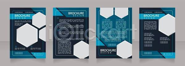 사람없음 EPS 일러스트 해외이미지 디자인 레이아웃 문서 비즈니스 세트 육각형 자료 텍스트 파란색 팜플렛 포스터