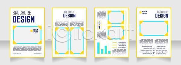 분석 사람없음 EPS 일러스트 해외이미지 노란색 디자인 레이아웃 문서 비즈니스 사각형 세트 자료 텍스트 파란색 팜플렛 포스터