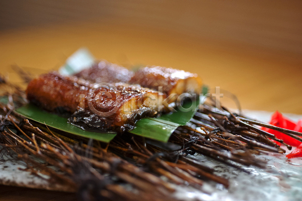 사람없음 JPG 포토 해외이미지 맛있는 일본음식 장어 조각 해물요리 훈제