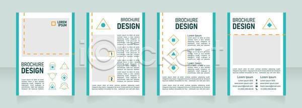 사람없음 EPS 일러스트 해외이미지 도형 디자인 레이아웃 문서 민트색 비즈니스 세트 자료 점선 직사각형 텍스트 팜플렛 포스터 해외일러스트 흰색