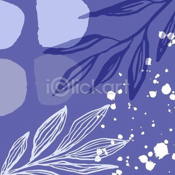 사람없음 EPS 일러스트 해외이미지 라인아트 번짐 보라색 여름(계절) 잎 줄기 추상 포스터