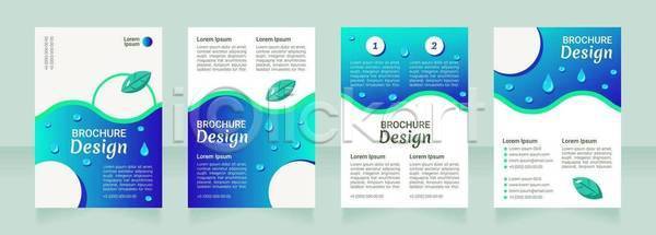 사람없음 EPS 일러스트 해외이미지 곡선 나뭇잎 디자인 레이아웃 문서 물방울 비즈니스 세트 원형 자료 텍스트 파란색 팜플렛 포스터 해외일러스트