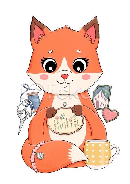 사람없음 JPG 일러스트 포토 해외이미지 고양이 낙서 동물 디자인 뜨개질 만화 바느질 베개 브로치 여우 유행 자수 장식