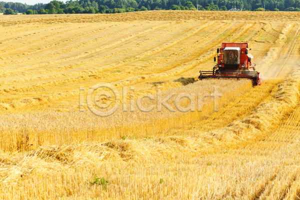 사람없음 JPG 포토 해외이미지 가을(계절) 농경지 농업 땅 밭 밭일 수확 트랙터 풍경(경치)
