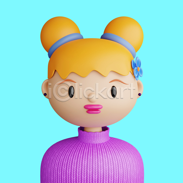 사람 성인 성인여자한명만 여자 한명 3D JPG 포토 해외이미지 금발 디자인 상반신 아바타 캐릭터