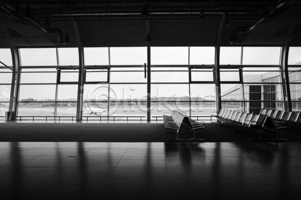 사람없음 JPG 포토 해외이미지 공항 공항라운지 대기실 비어있는 실내 어둠 창가 창문