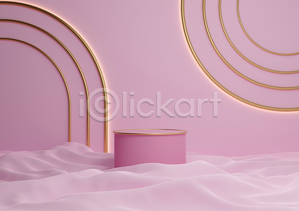 사람없음 3D JPG 일러스트 해외이미지 단상 물결 물결무늬 분홍색 원기둥 원형