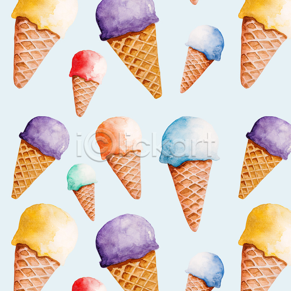시원함 사람없음 JPG 포토 해외이미지 백그라운드 여름(계절) 콘아이스크림 패턴 패턴백그라운드