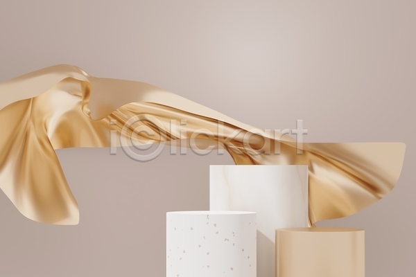 사람없음 3D JPG 포토 해외이미지 금색 단상 대리석 디자인 무대 백그라운드 베이지색 세트 오브젝트 원기둥 장식 추상 컨셉 포디움