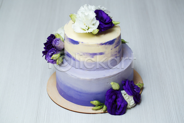 사람없음 JPG 포토 해외이미지 결혼 꽃 나무받침 보라색 웨딩케이크 장식 케이크