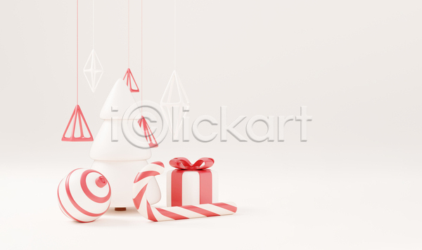 사람없음 3D JPG 포토 해외이미지 겨울 분홍색 선물상자 오너먼트 장식 장식볼 지팡이장식 크리스마스 크리스마스트리 흰색