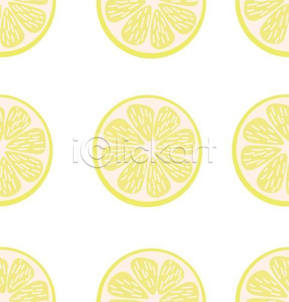 사람없음 EPS 일러스트 해외이미지 노란색 단면 디자인 레몬 패턴백그라운드
