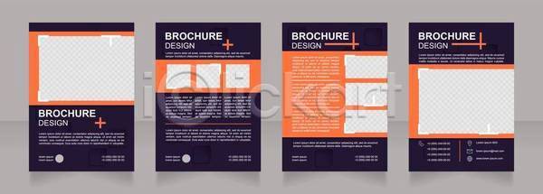 사람없음 EPS 일러스트 해외이미지 남색 디자인 레이아웃 문서 비즈니스 사각형 세트 자료 주황색 텍스트 팜플렛 포스터 해외일러스트