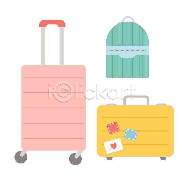 감성 사람없음 EPS 일러스트 해외이미지 디자인 바캉스 백팩 여름(계절) 여름휴가 여행 여행가방 짐가방 캐리어
