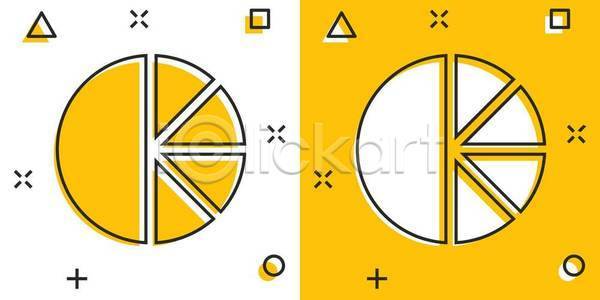 사람없음 EPS 일러스트 해외이미지 노란색 디자인 심플 원그래프 흰색