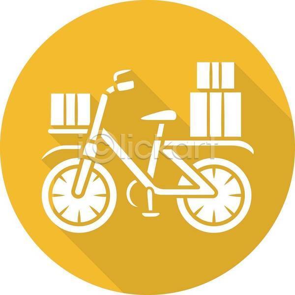 사람없음 EPS 일러스트 해외이미지 노란색 바구니 상자 운반 원형 자전거 짐