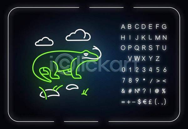 화려 사람없음 EPS 일러스트 해외이미지 구름(자연) 네온 백그라운드 선 심볼 알파벳 코도모도마뱀 타이포그라피 풀잎 형광등