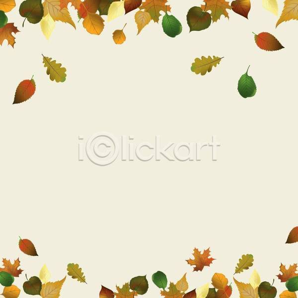 사람없음 EPS 일러스트 해외이미지 가을(계절) 나뭇잎 낙엽 단풍 백그라운드 베이지색 카피스페이스