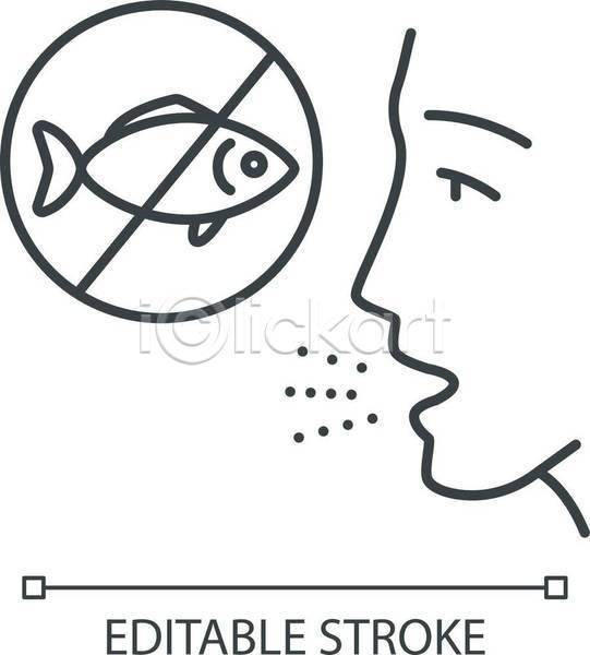 사람없음 EPS 일러스트 해외이미지 금지 알레르기 어류 얼굴모양
