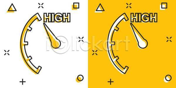 사람없음 EPS 일러스트 해외이미지 계량기 노란색 속도 해외일러스트 흰색
