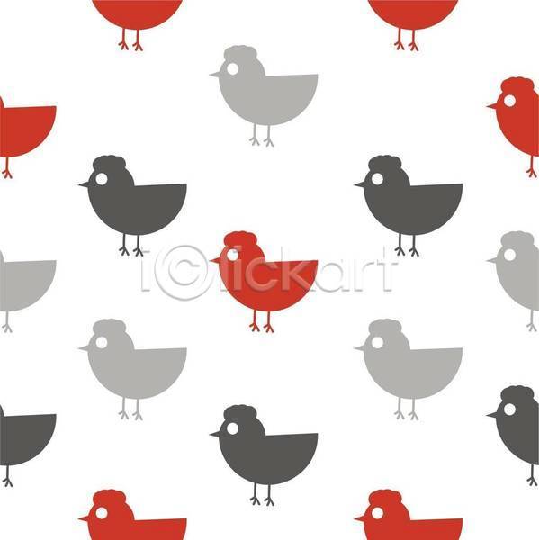 사람없음 EPS 일러스트 해외이미지 닭 빨간색 패턴 회색