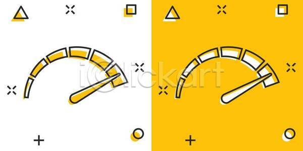 사람없음 EPS 일러스트 해외이미지 계기판 계량기 노란색 속도 해외일러스트 흰색