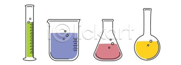 분석 EPS 일러스트 해외이미지 고립 과학 교육 물 발견 비커 수집 실험 심볼 약 약국 오브젝트 유리그릇 장비 조제 컨테이너 투명 플라스크 플랫 해외일러스트 화학물질
