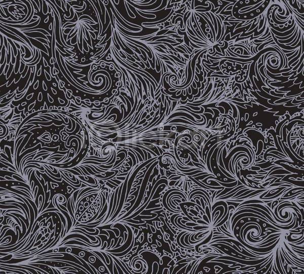 화려 사람없음 EPS 일러스트 해외이미지 검은색 꽃무늬 디자인 미술 백그라운드 스타일 페이즐리