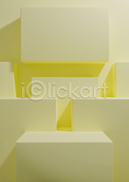 사람없음 3D JPG 일러스트 해외이미지 노란색 단상 사각형 심플