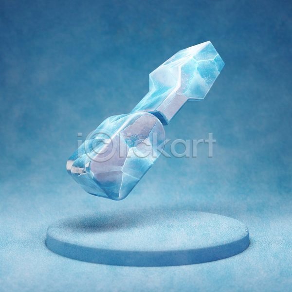 사람없음 3D JPG 입체 포토 해외이미지 십자드라이버 얼음 오브젝트 파란색