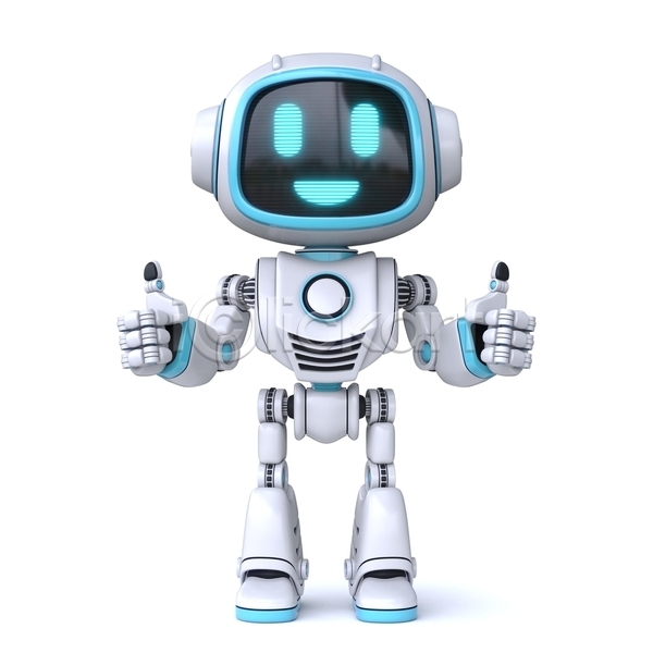 사람없음 3D JPG 일러스트 해외이미지 AI(인공지능) 따봉 로봇 캐릭터