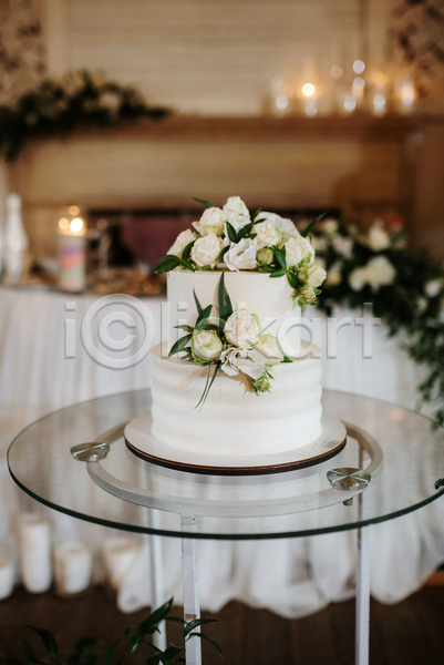 사람없음 JPG 포토 해외이미지 결혼 꽃 웨딩케이크 장식 케이크 탁자 흰색