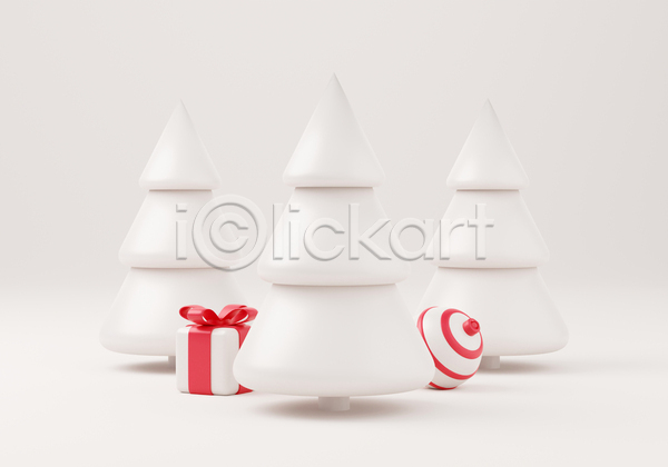 사람없음 3D JPG 포토 해외이미지 공 나무 디자인 빨간색 선물상자 장식볼 크리스마스 흰색
