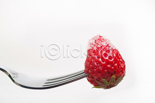 사람없음 JPG 포토 해외이미지 들기 딸기 설탕 컨셉 포크 흰배경