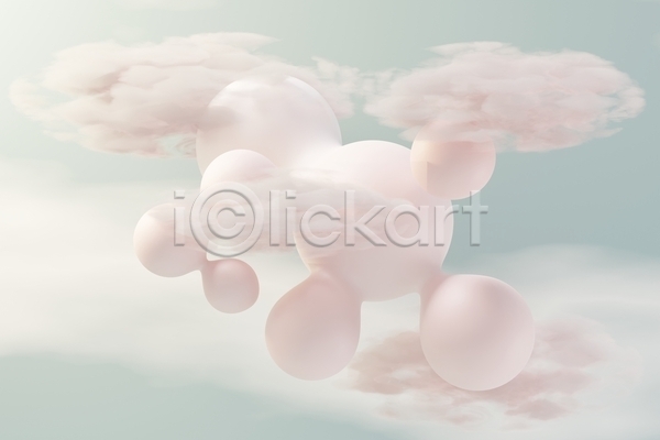 사람없음 3D JPG 포토 해외이미지 구름(자연) 그래픽 디자인 미술 백그라운드 연분홍색 원형 추상 컨셉 하늘색