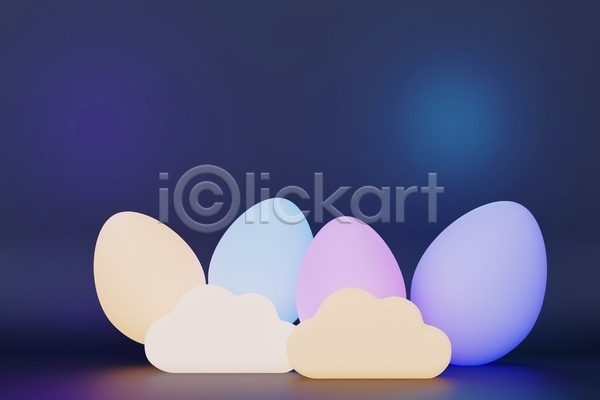사람없음 3D JPG 포토 해외이미지 계란 구름(자연) 구름모양 그래픽 디자인 백그라운드 빛 수면등 장식 조명 파란색