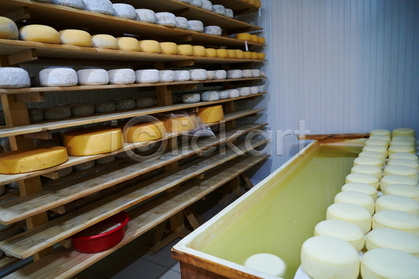 사람없음 JPG 포토 해외이미지 공장 만들기 많음 선반 쌓기 유기농 전통방식 제조 치즈
