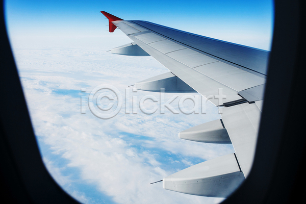 사람없음 JPG 포토 해외이미지 구름(자연) 비행기 비행기날개 비행기내부 여행 창문 파란색 하늘 항공