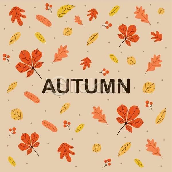 사람없음 EPS 일러스트 해외이미지 가을(계절) 갈색 낙엽 단풍 주황색 타이포그라피 패턴 패턴백그라운드