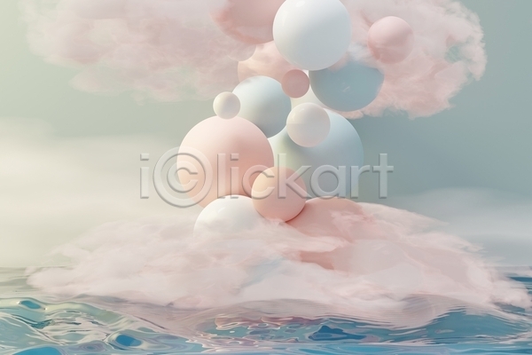 사람없음 3D JPG 포토 해외이미지 구름(자연) 그래픽 디자인 미술 백그라운드 분홍색 수면 연기 원형 장식 추상 컨셉 포디움 하늘색